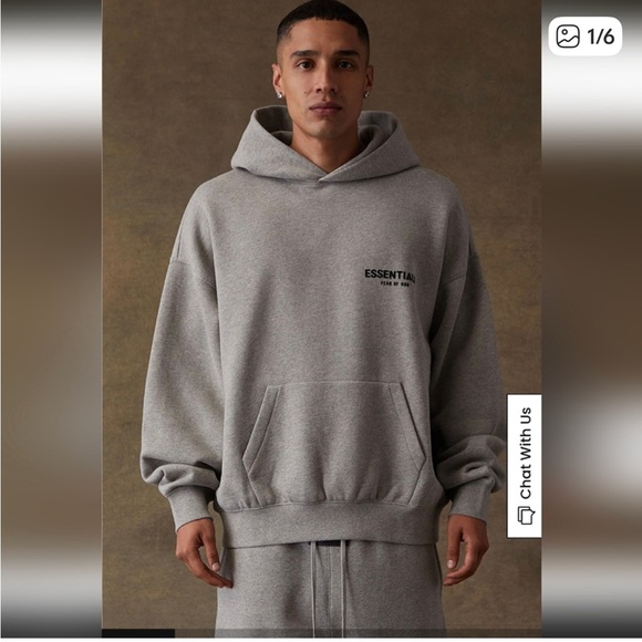 Essentials Other - ESSENTIALS Light Gray Pullover Hoodie